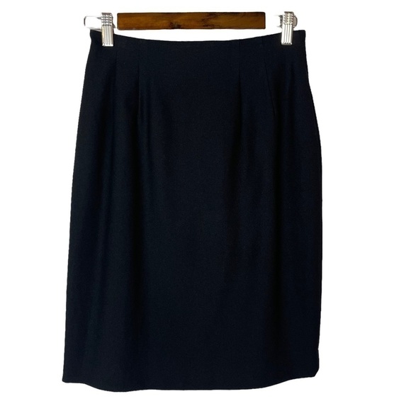Vintage Black High Rise Fitted Pencil Skirt 6 - Picture 1 of 4